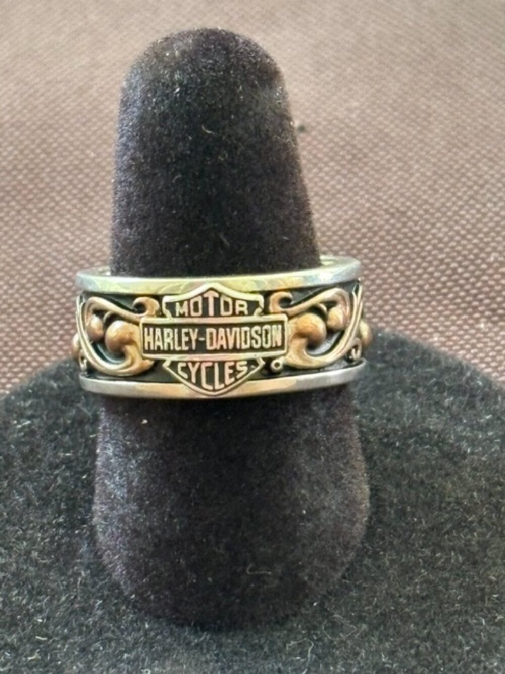 HARLEY DAVIDSON BAND RING WITH ROSE GOLD PLATING - Picture 2 of 4